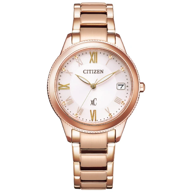 CITIZEN 星辰 xC 亞洲限定自信閃耀光動能女錶-玫瑰金/32mm(EO1232-56W)