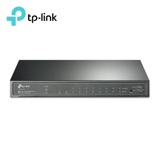 【TP-Link】TL-SG2210P 10埠 8埠Gigabit RJ45+2埠SFP 光纖端口 L2/L2+ 智慧型PoE switch交換器 61W