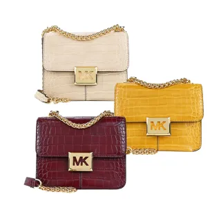 【Michael Kors】SONIA鱷魚紋鏤空LOGO鍊帶肩/斜兩用方包(多色選)