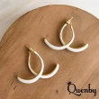 【Quenby】韓國同步白色交叉設計感耳環/耳針(飾品/配件/