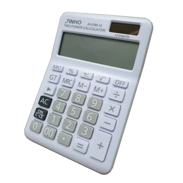【JINHO 京禾】12位元 雙電源桌上型計算機JH-2780-12-W(雲霧白)