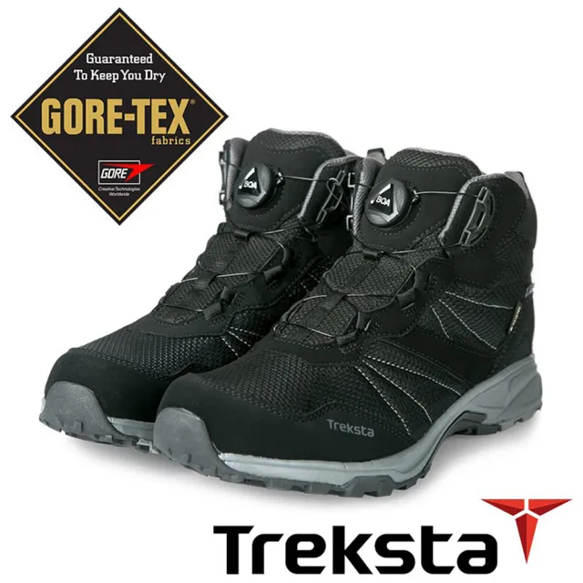 【Treksta】STA BOA 103 中性 GTX 防水中筒健行鞋『黑』KR21FM(多功能鞋.越野鞋.休閒鞋.登山鞋.Gore-Tex)