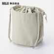 【MUJI 無印良品】牛津布便當束口袋/圓底/米色