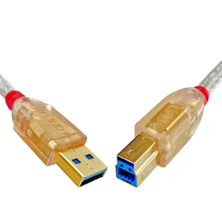 【LINDY 林帝】Premium USB3.0 A公 to B公 透明傳輸線 1m 31836