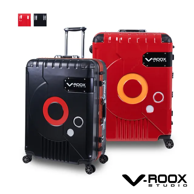 【V-ROOX STUDIO】母親節 25吋 個性潮款硬殼鋁框行李箱(潮酷 耐裝 滑順好推)
