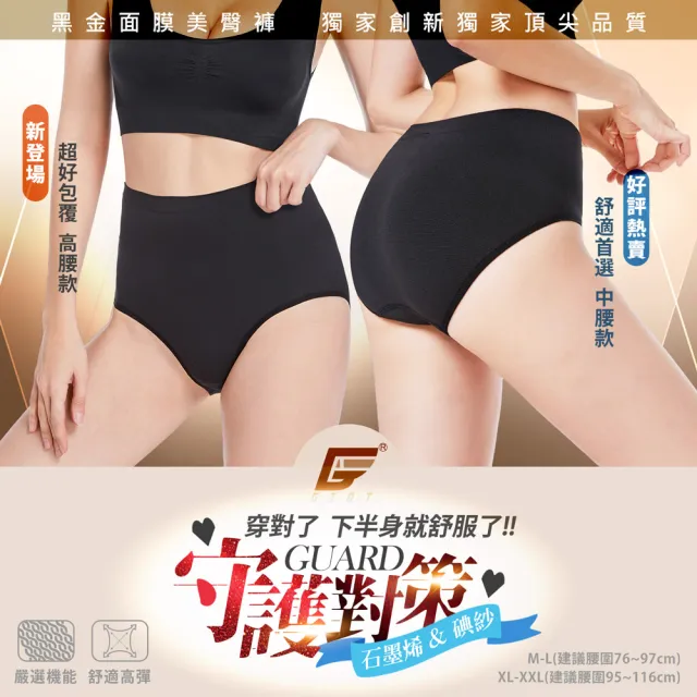 【GIAT】3件組-石墨烯碘紗暖宮抗菌內褲(台灣製MIT/無縫彈力)