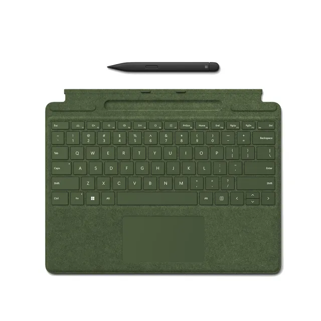 【Microsoft 微軟】Surface Pro 特製版專業鍵盤蓋+第2代超薄手寫筆(墨黑/冰藍/白金/緋紅/寶石藍/森林綠)