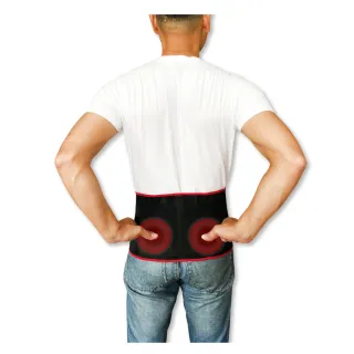 【菁炭元素】鍺x磁石x竹炭 兩段式保健型能量護腰1件組(產後護腰 腰夾 腰帶 運動 護具 磁力貼 痠痛藥布)