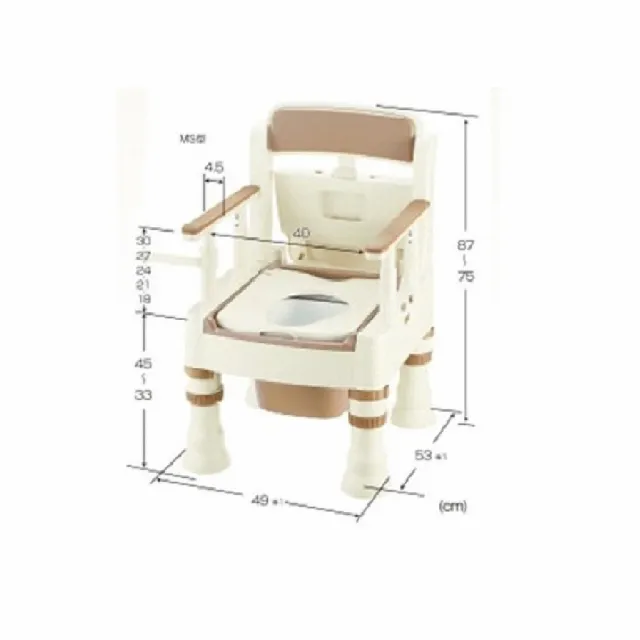 【海夫健康生活館】日本 附腳輪 暖房 舒適便座 便盆椅 MH型 白(HEFR-32)