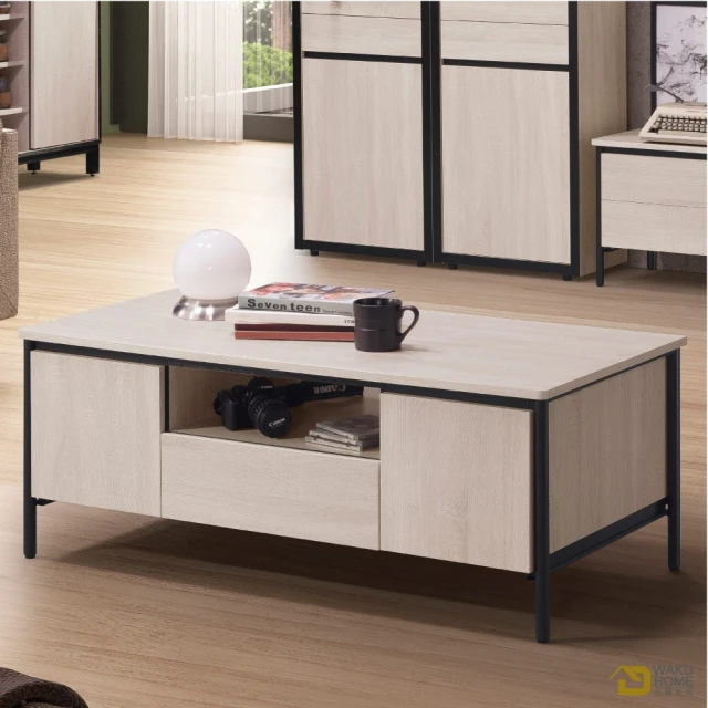WAKUHOME 瓦酷家具 Ari工業風木心板4尺三抽書桌A