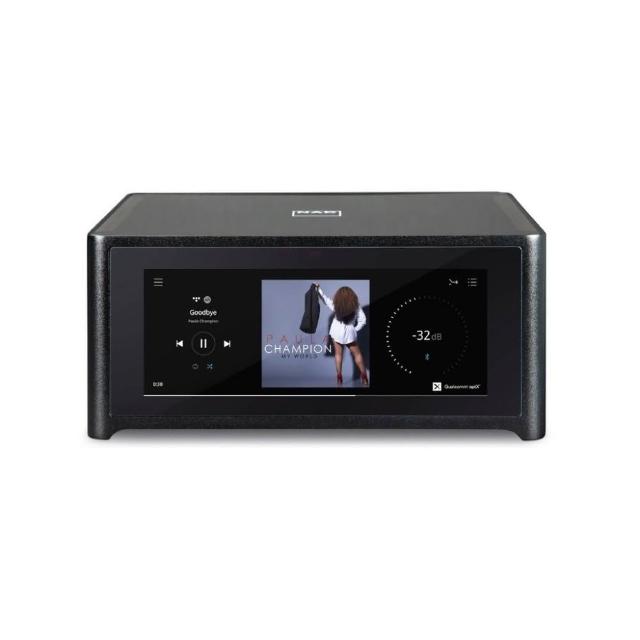 NAD M10 黑色立體聲音響系統，搭載 Bluetooth 藍芽功能，尺寸精巧僅 215W x 100H x 260D mm，重量 5 kg，支援國際電壓 100-120Vac / 220-240Vac，50/60Hz，配件請參考規格表，提供 1 年保固，完美適合現代居家娛樂，優質音質享受。