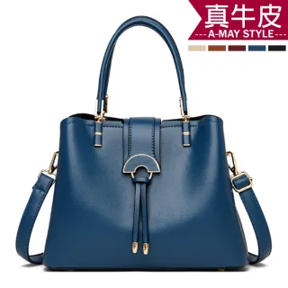 【Amay Style 艾美時尚】現貨 真皮包 側背包 幾何設計半形扣牛皮包(5色)