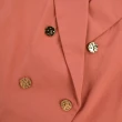 【OUWEY 歐薇】質感金屬壓紋雙排扣短版西裝外套3222084715(淺紅)