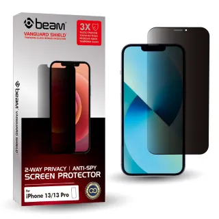 【BEAM】iPhone 13/13 Pro 6.1吋雙向防窺耐衝擊鋼化玻璃保護貼(商務人士首選)