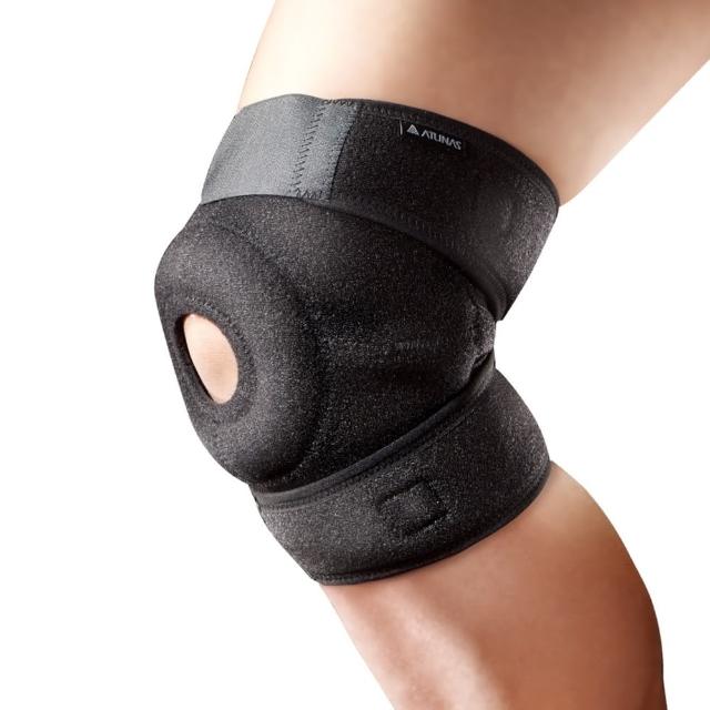 【ATUNAS 歐都納】標準型調整護膝/登山健行運動休閒防護護具(A1SAGZ03黑/彈性支撐/透氣吸溼排汗)