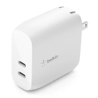 【BELKIN】40W Type-C 雙孔PD 快充充電器(白)