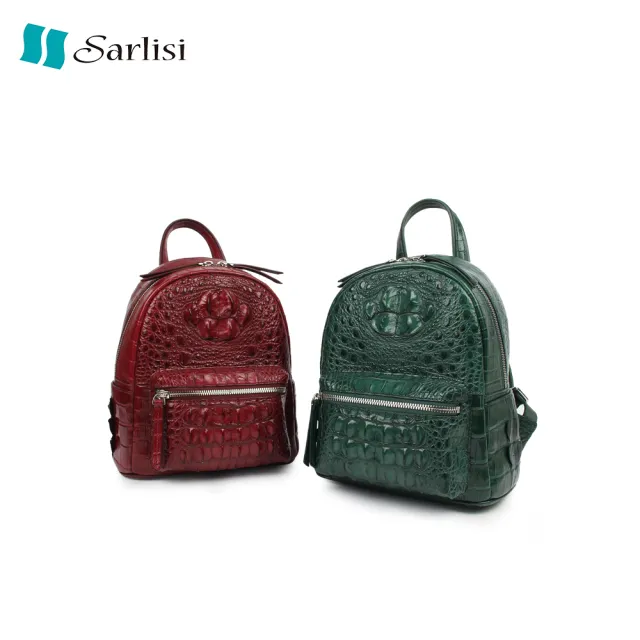 【Sarlisi】泰國進口鱷魚皮迷你雙肩包小背包真皮包包新款時尚女包女士後背包
