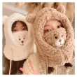 【HaNA 梨花】韓國冬日耶誕節賣萌可愛感．小熊毛帽口罩脖圍一體