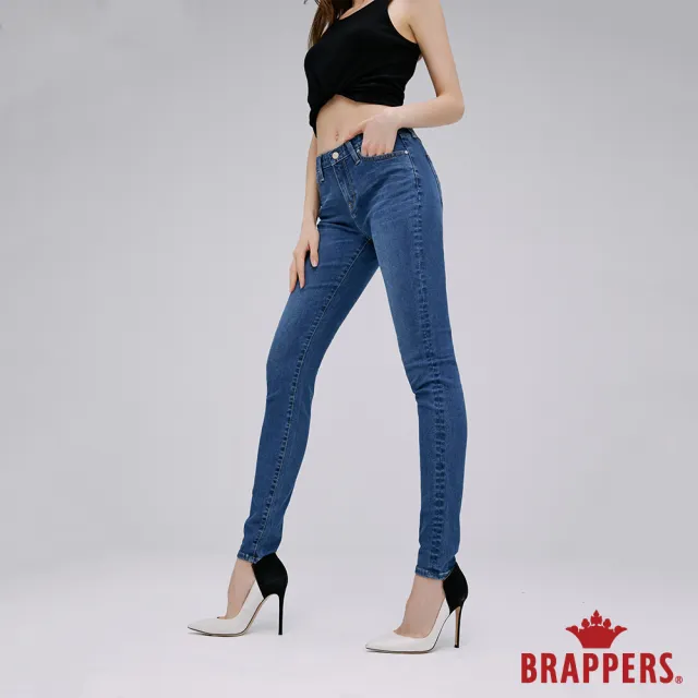 【BRAPPERS】女款 新美腳 ROYAL系列-低腰超彈窄管褲(藍)