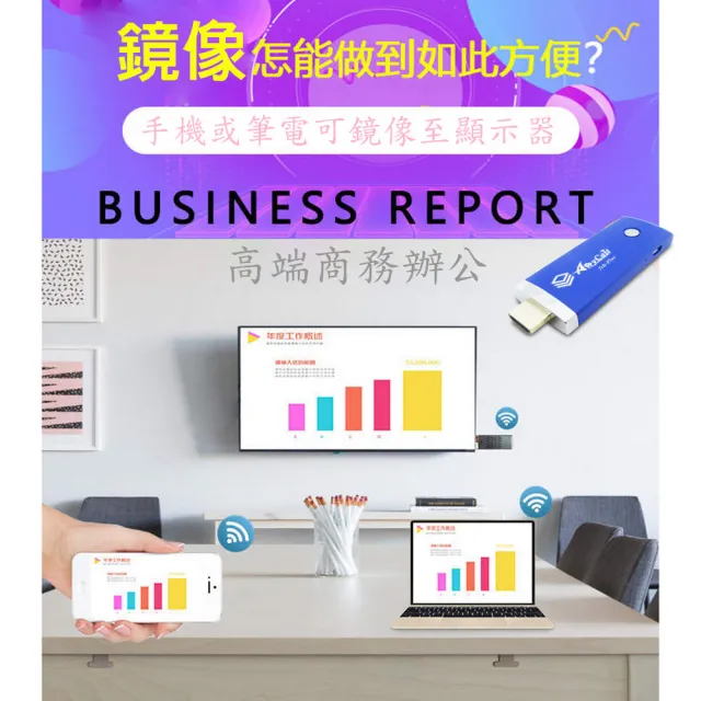 【DW 達微科技】七代Plus科幻藍 Anycast-36B自動無線影音電視棒(附4大好禮)