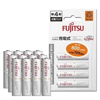 【FUJITSU 富士通】低自放電4號750mAh鎳氫充電電池 HR-4UTC-12入
