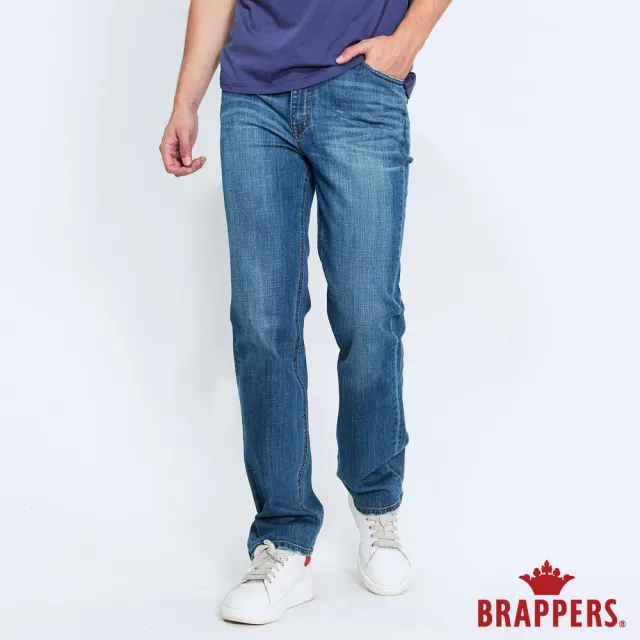 【BRAPPERS】男款 高腰彈性直筒褲(淺藍)