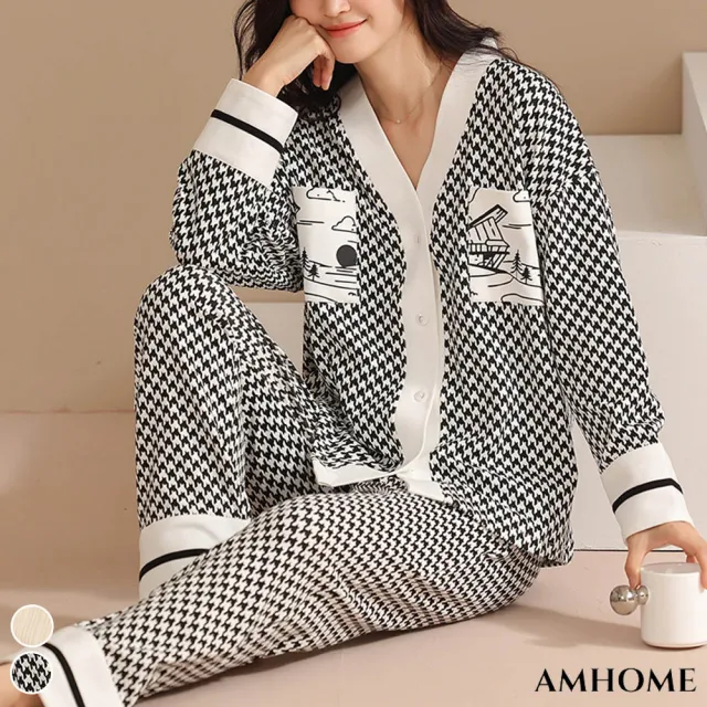 【Amhome】日系宮廷風ins純棉睡衣家居服2件式套裝#111463現貨+預購(2色)