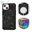 【apbs】iPhone 13 Pro Max / 13 Pro / 13 軍規防摔皮革磁吸手機殼(電路計畫-黑殼)