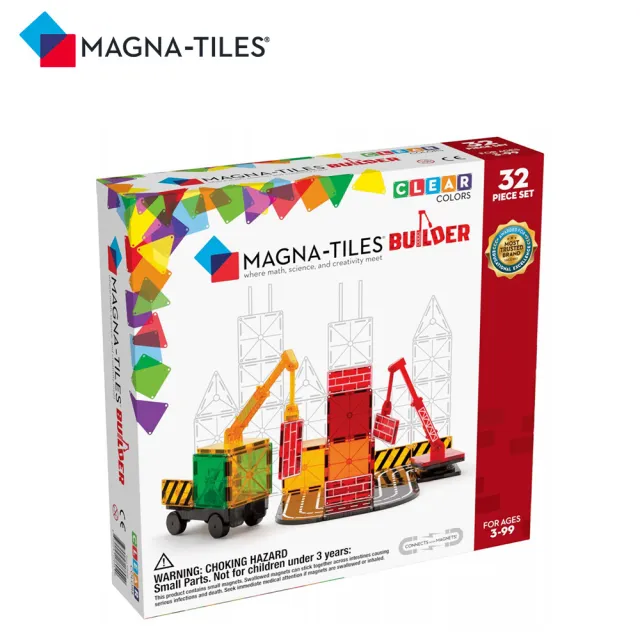 【Magna-Tiles】磁力積木32片-工程基地(磁力片)