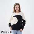 【PESCE】長袖圓領套頭毛衣、Cashmere喀什米爾造型千鳥套衫(喀什米爾/羊絨/羊毛/保暖/上衣/圓領)