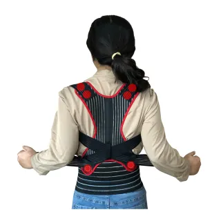 【Qi Mei 齊美】鍺x磁能 健康能量竹炭挺立護腰背帶1入組-台灣製(磁力貼 痠痛藥布 運動 護具)