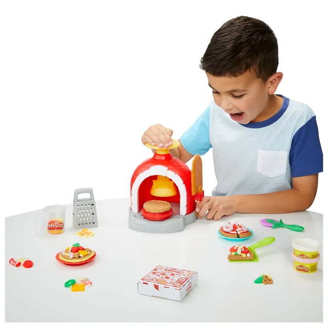 【PLAYDOH 培樂多】廚房系列-窯烤披薩遊戲組 F4373(幼兒兒童黏土玩具/無毒黏土/益智廚房玩具/家家酒/禮物)
