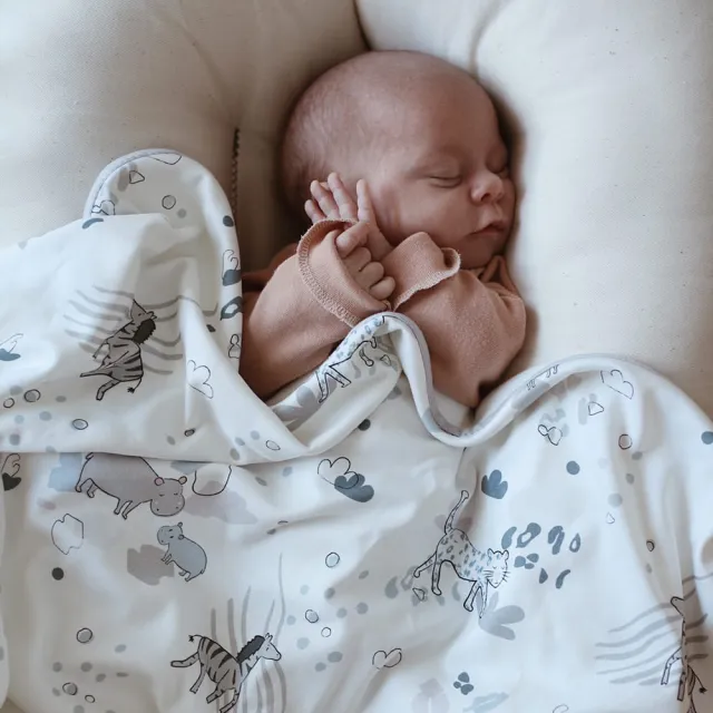 【波蘭Snap The Moment】雙面寶寶寫真毯 成長拍照記錄用(四季毯/嬰兒毯/寶寶毯/冷氣毯/安撫毯/小被被/蓋被)