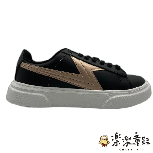 【樂樂童鞋】台灣製ARNOR厚底休閒鞋-黑色(運動鞋 休閒鞋 女童鞋 大童鞋)