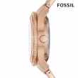 【FOSSIL 官方旗艦館】Stella 雙鑽圈縷空錶面女錶 玫瑰金不鏽鋼鍊帶 手錶 34MM ME3211