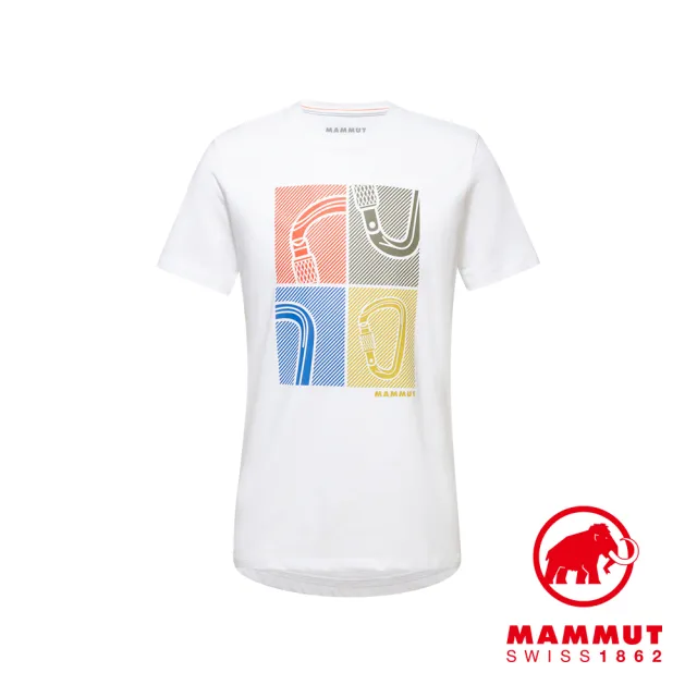 【Mammut 長毛象】Sloper T-Shirt Carabiners Men 機能短袖T 男款 白色 #1017-04160