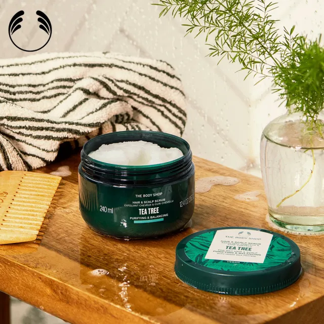 【THE BODY SHOP 美體小舖】茶樹淨化頭皮去角質洗髮霜-240ML(洗髮/頭皮去角質)