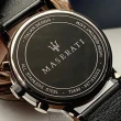 【MASERATI 瑪莎拉蒂】瑪莎拉蒂男女通用錶型號R8871630002(寶藍色錶面黑錶殼深黑色真皮皮革錶帶款)