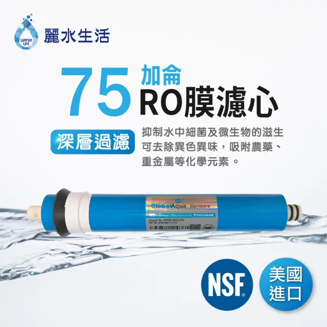 【麗水生活】Global Aqua美國原裝進口-75G-RO膜(濾芯)
