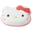 【小禮堂】Hello Kitty大臉造型三格微波餐盤 附蓋 《白色款》(平輸品)