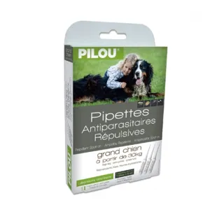 【Pilou 法國皮樂】第二代加強配方-非藥用除蚤蝨滴劑-大型犬用 兩盒組(3支各5ml)