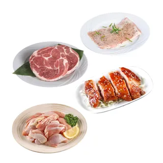 【享吃肉肉】豬雞雙拼4件組(松板豬/梅花豬排/雞腿排/雞腿丁)