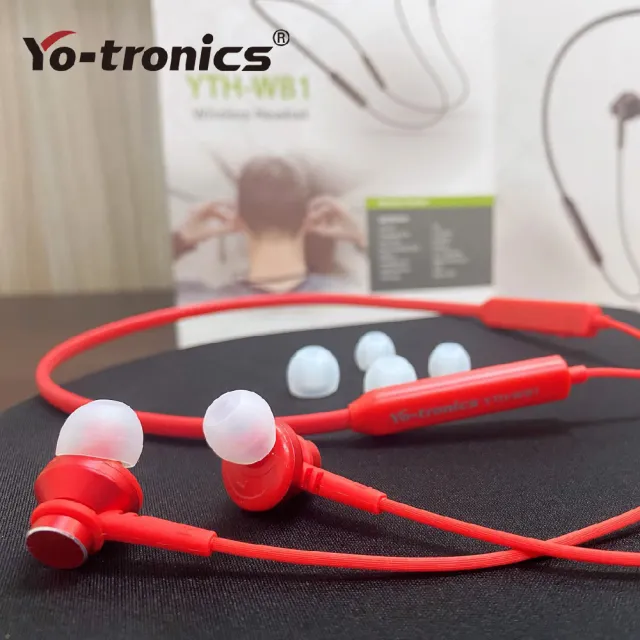 【Yo-tronics】磁吸防掉入耳式藍芽5.0無線耳機 紅色 NCC認證(YTH-WB1 RD)