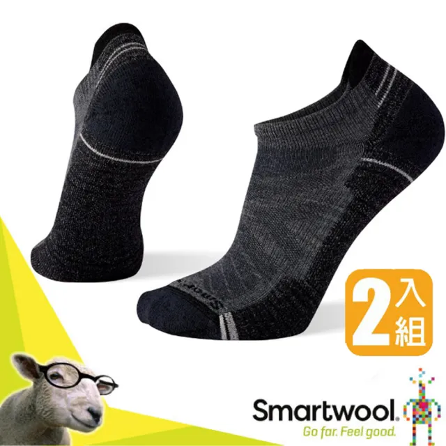 【SmartWool】美麗諾羊毛 避震型機能戶外全輕量健行踝襪(SW001610 中性灰_ 2雙入)