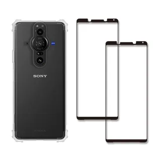 【RedMoon】SONY Xperia PRO-I 手機殼貼3件組 軍規殼-9H玻璃保貼2入