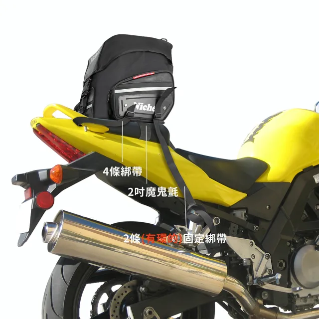 【Niche 樂奇】重機頭盔後座包 後尾袋 NMO-2215(可擴充 防水 檔車後尾包 騎士後車包 單肩背包)