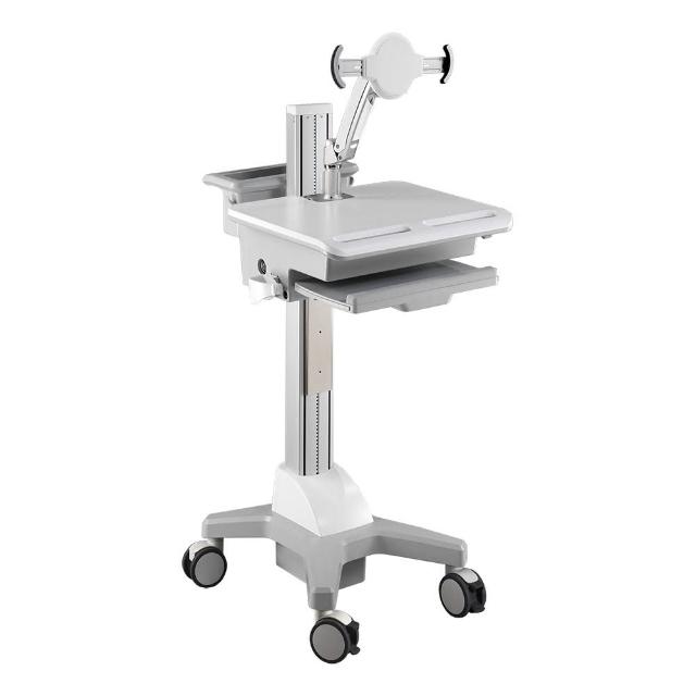 ErgoGrade EGCNT02 ErgoGrade EGCNT02 移動式螢幕支架,專為20吋以下顯示器設計,臺灣原廠製造,提供桌面載重≤7.5kg及螢幕載重2.5kg的穩定支撐。採用鋼/鋁合金/塑膠材質,支援VESA 100x100 / 75x75mm安裝,包裝尺寸1420x715x260mm,白色系外觀時尚,3年保固保障品質。適合辦公室或居家使用,提升工作效率與空間利用,ErgoGrade EGCNT02 移動式螢幕臂讓您的桌面更整潔舒適。