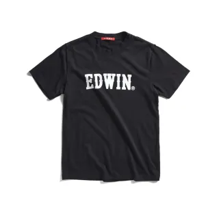 【EDWIN】男裝 人氣復刻雷射光LOGO短袖T恤(黑色)