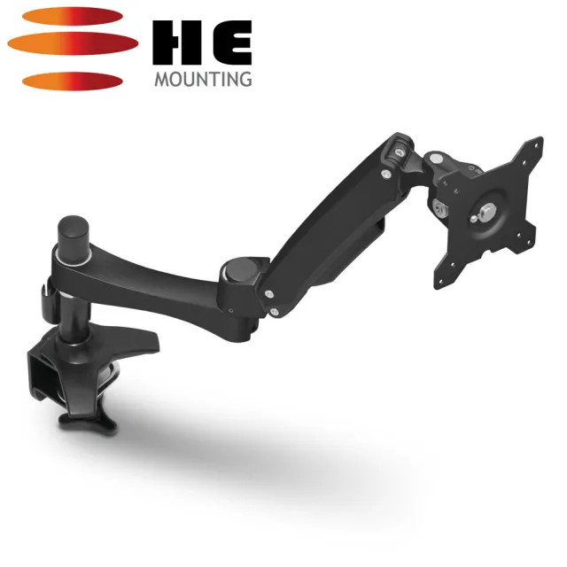 【HE Mountor】HE 鋁合金夾桌型雙節懸臂懸浮式螢幕支架 - 適用32吋以下平面LED(H20ATC)