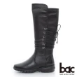 【bac】輕量化氣墊式後綁帶裝飾長靴(黑色)